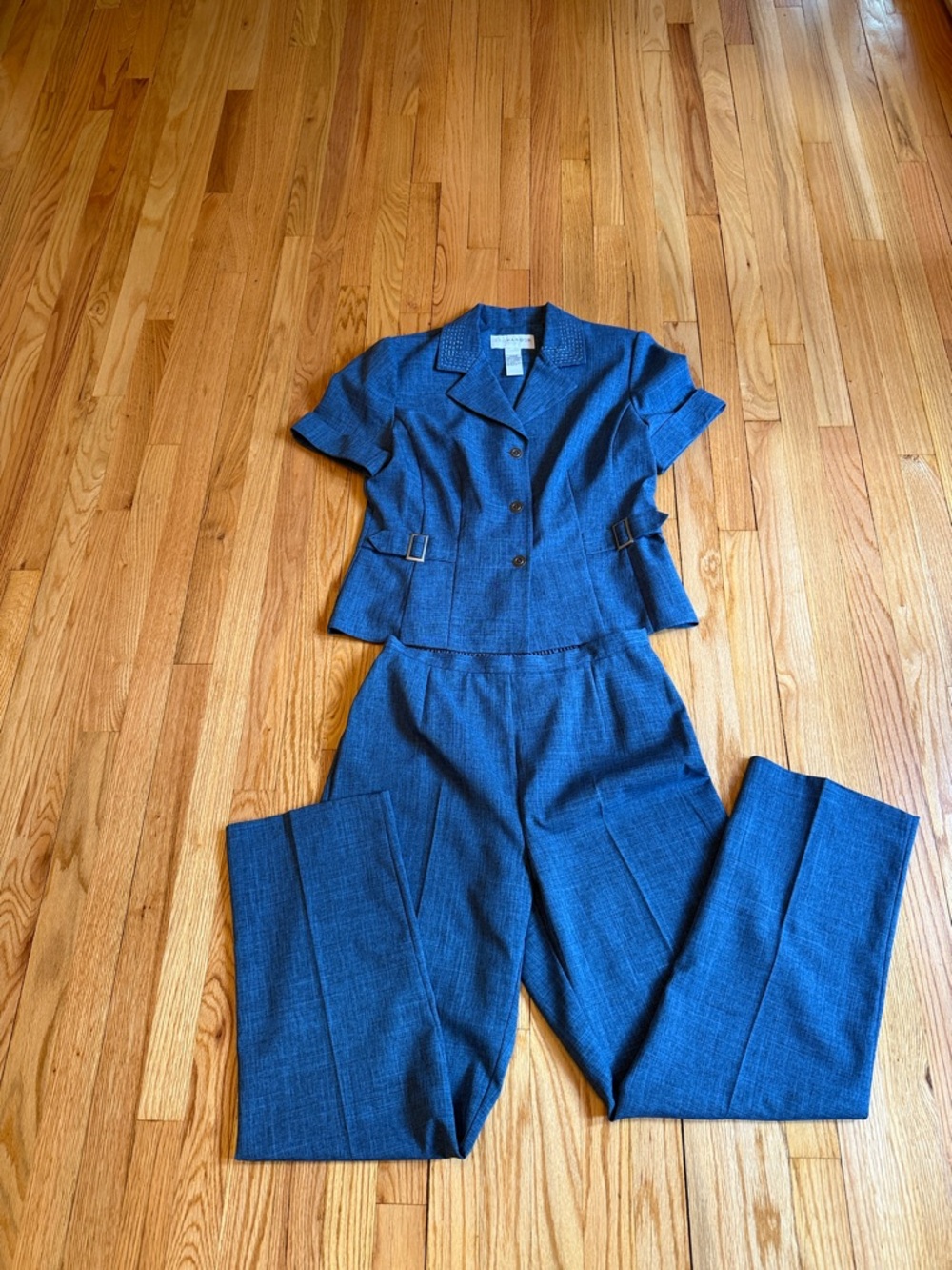 Sag Harbor Blue 2 Piece Pantsuit Set 14 Vintage